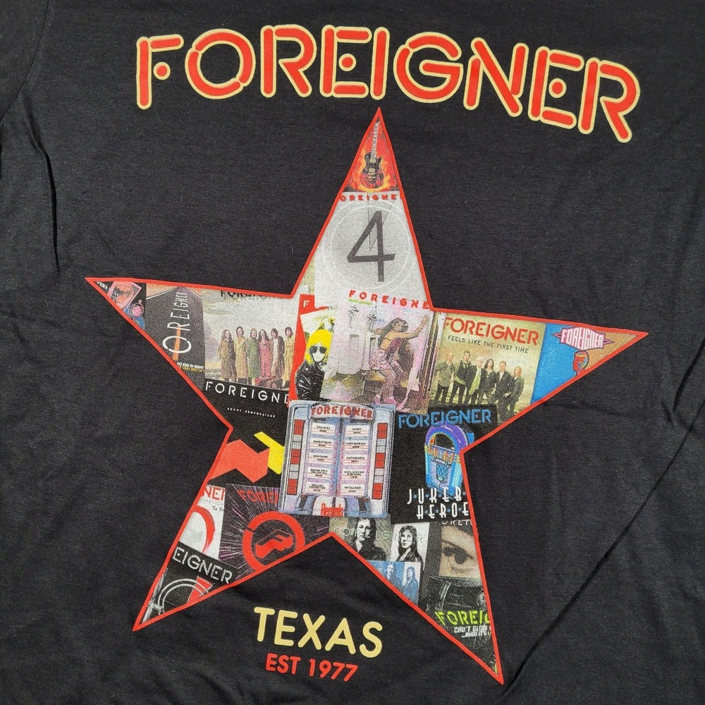 Foreigner T-Shirt Mens Small‎ Black The Thread Shop Texas Tour 2022 Graphic Tee